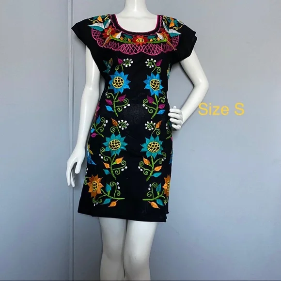 MEXICANA | Dresses | Embroidered Mexican Dress S Vestido Mexicano | Poshmark
